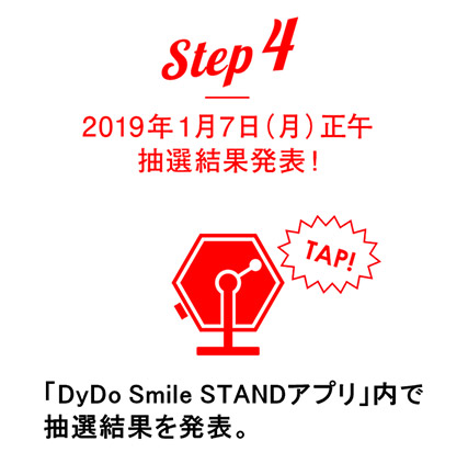 STEP4／2019年1月7日（月）正午抽選結果発表！