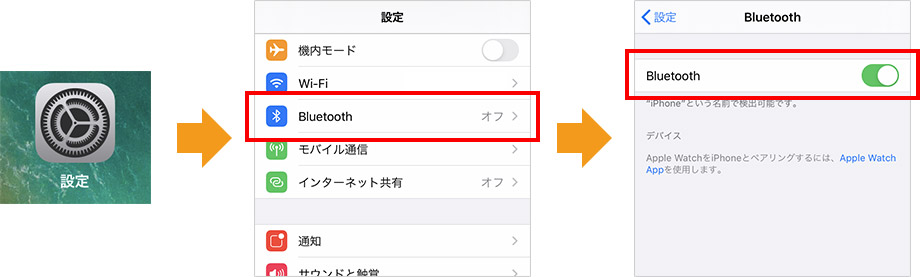 「設定」＞「Bluetooth」をオンにしてください。